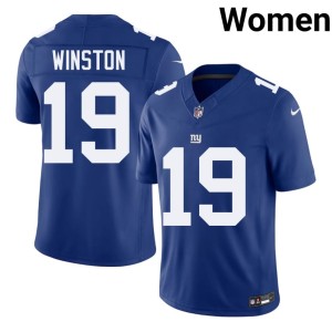Women's Royal Jameis Winston Embroidery #19 Jints Jersey 601601-261