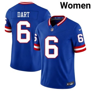 Womens Stitched Jaxson Dart NYG #6 Royal Throwback Jersey 219902-362