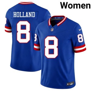 Women's #8 Jevon Holland Royal Game Giants Throwback Jersey 942287-638