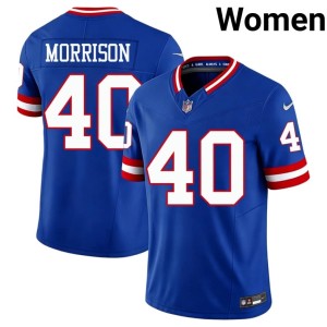 Women Joe Morrison Football #40 Throwback Royal NY Giants Jersey 688057-864