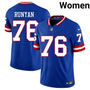 Women Jon Runyan NY Throwback NFL #76 Royal Jerseys 326906-785