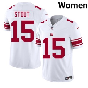 Women's White Embroidery Jordan Stout #15 Giants Jerseys 348619-790