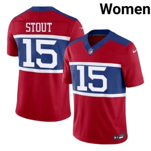 Women's Official Jordan Stout NY #15 Red Jerseys 665696-800