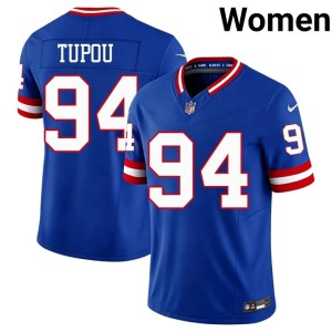 Womens NY Giants Embroidery Josh Tupou Royal Throwback #94 Jerseys 884010-985