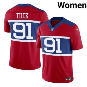 Women's Red NY Giants Justin Tuck #91 Football Jerseys 331017-822