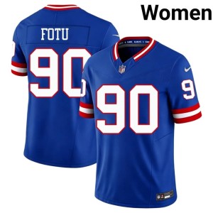 Women #90 Royal New York Football Giants 2026 Leki Fotu Throwback Jerseys 387042-163