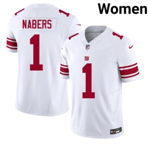Womens NFL New York Malik Nabers #1 White Jersey 508902-738