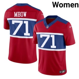 Women's Game Marcus Mbow NYG #71 Red Jerseys 425913-119