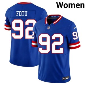 Women's Royal #92 Embroidery Throwback Michael Strahan New York Football Giants Jerseys 864588-362