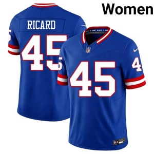 Womens Patrick Ricard Throwback New York Football Giants Stitch Royal #45 Jerseys 828174-811