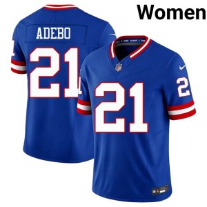 Women Royal #21 Paulson Adebo Throwback Limited NYG Jersey 668765-726