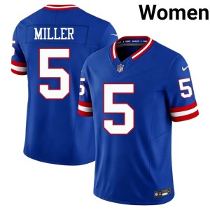 Womens #5 Replica Throwback Ryan Miller Royal Giants Jerseys 281481-284