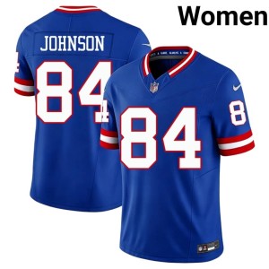Womens Theo Johnson NFL Royal New York Football Giants Throwback #84 Jersey 701826-875