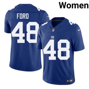 Women's Royal NY Giants Trace Ford #48 Stitch Jerseys 812449-823