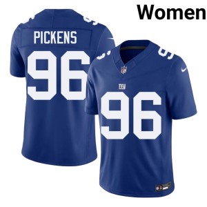 Women NIL #96 Zacch Pickens New York Football Giants Royal Jerseys 384675-203