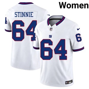 Womens Aaron Stinnie #64 Throwback White NYG Replica Jerseys 172329-645