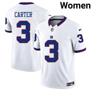 Womens Throwback #3 White Abdul Carter Giants NIL Jersey 467946-141