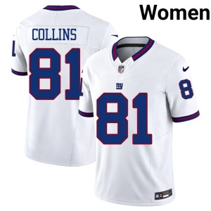 Women Throwback Beaux Collins New York White Game #81 Jerseys 744483-684
