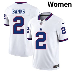 Womens Deonte Banks Stitch #2 Throwback G-Men White Jerseys 549121-693
