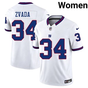 Women's Big Blue Replica #34 White Throwback Dominic Zvada Jerseys 472574-328