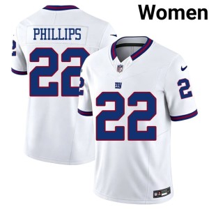 Womens White Throwback Player New York Football Giants #22 Dru Phillips Jersey 125862-943