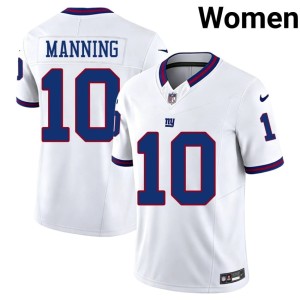 Women Big Blue Eli Manning #10 White 2026-27 Throwback Jersey 239934-190