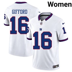 Womens New York Throwback Frank Gifford Embroidery White #16 Jerseys 627103-366