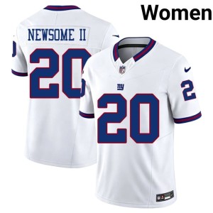 Womens #20 Giants Official Greg Newsome II Throwback White Jerseys 693605-799