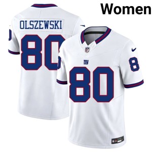 Women Throwback Stitch Gunner Olszewski Big Blue #80 White Jerseys 855811-280