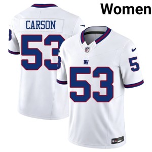 Womens Replica White #53 Throwback New York Football Giants Harry Carson Jerseys 984000-674