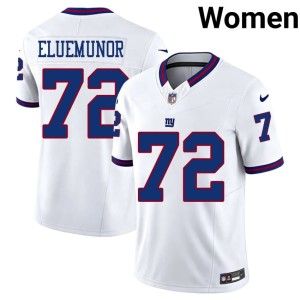 Women Jermaine Eluemunor White 2026 Throwback New York Football Giants #72 Jerseys 956396-914