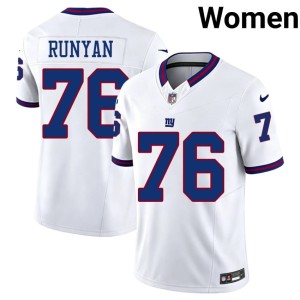 Womens New York Giants White 2026 Throwback #76 Jon Runyan Jerseys 330030-882