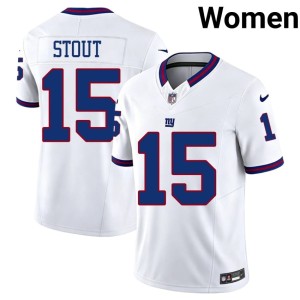 Women Jordan Stout #15 Throwback Stitched G-Men White Jersey 661574-586