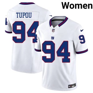 Womens Josh Tupou NY Giants Throwback #94 White Football Jersey 403365-835