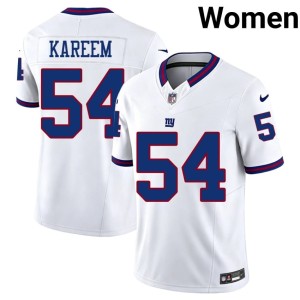 Women's Khalid Kareem White Throwback #54 Limited NYG Jersey 829031-671