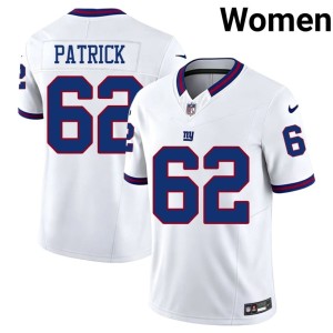 Womens Embroidery #62 New York Football Giants White Lucas Patrick Throwback Jersey 944646-989
