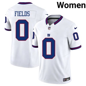 Womens NFL Malachi Fields White #0 New York Football Giants Throwback Jersey 666784-310