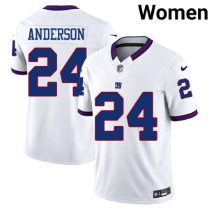 Womens White Throwback Giants #24 Ottis Anderson Replica Jersey 335436-885