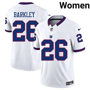 Women Throwback Game White Saquon Barkley NYG #26 Jersey 834418-486