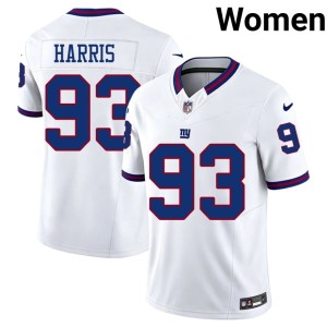 Women Shelby Harris Giants White Stitched Throwback #93 Jersey 567917-536