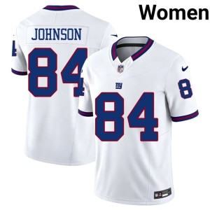 Women Embroidery Throwback White New York Football Giants Theo Johnson #84 Jerseys 424750-254