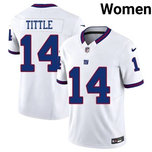 Womens Stitch Throwback Jints Y.A. Tittle #14 White Jerseys 845920-977