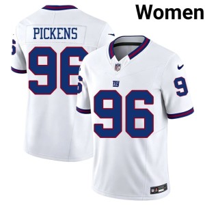 Women G-Men #96 Game Zacch Pickens White Throwback Jerseys 948946-955