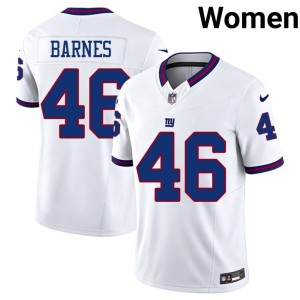 Women NY Giants Throwback Zaire Barnes Stitch #46 White Jerseys 435567-815