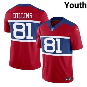 Youth #81 Official Red New York Football Giants Beaux Collins Jersey 631585-833