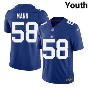 Youth Royal #58 Ben Mann Embroidery New York Giants Jersey 864879-978