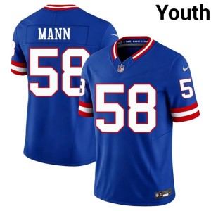 Youth Giants Royal 2026 #58 Throwback Ben Mann Jerseys 442477-319