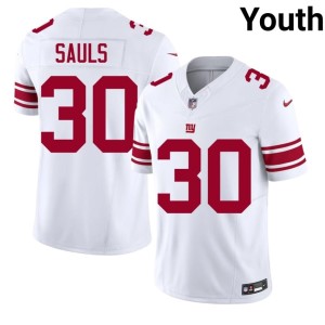 Youth Ben Sauls White Player Big Blue #30 Jerseys 557094-792