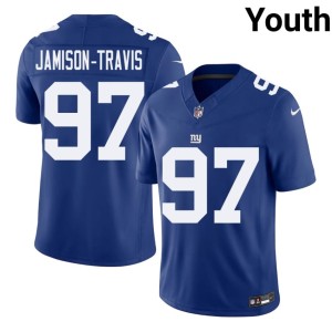 Youth New York Football Giants Game #97 Bobby Jamison-Travis Royal Jersey 455333-817