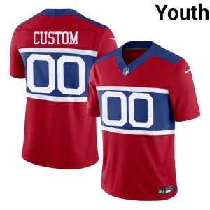 Youth Custom #00 NYG Red Stitch Jersey 403590-358